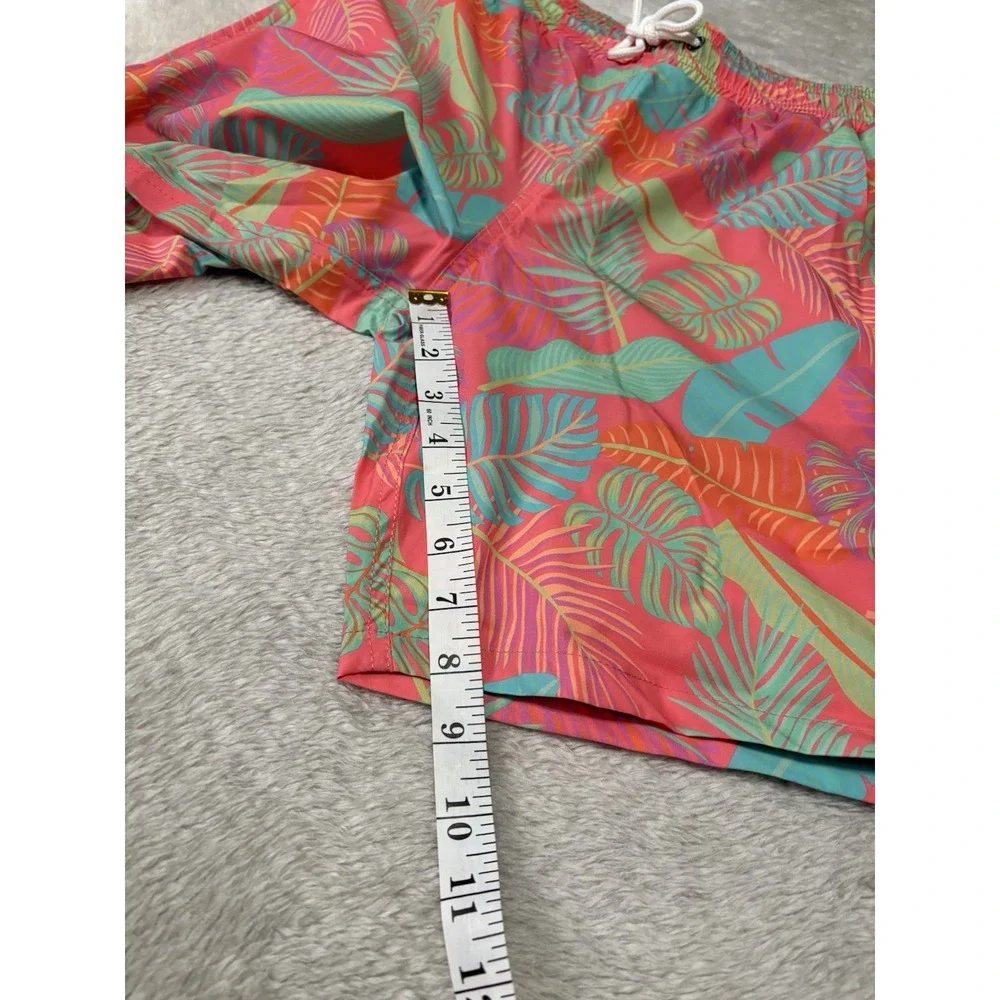 New Mugsy Mens Pink Floral Swim Shorts Size Medium Drawstrings‎ NWOT